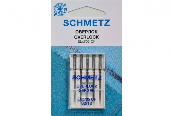 Иглы Schmetz для оверлока ELx705 CF №80, 5 шт в Кашине