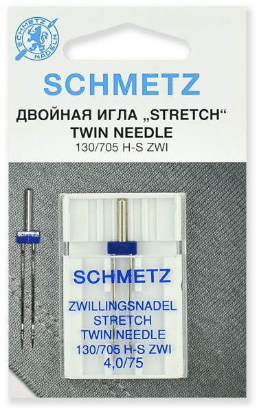 Иглы Schmetz стрейч двойные 130/705 H-S ZWI 4,0/75, 1 шт в Кашине